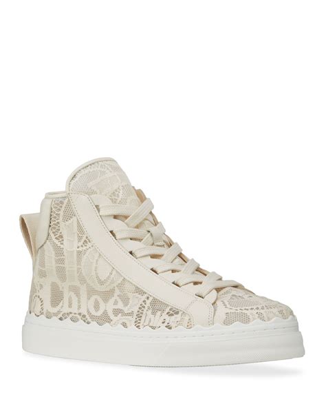 chloe high top lace sneakers